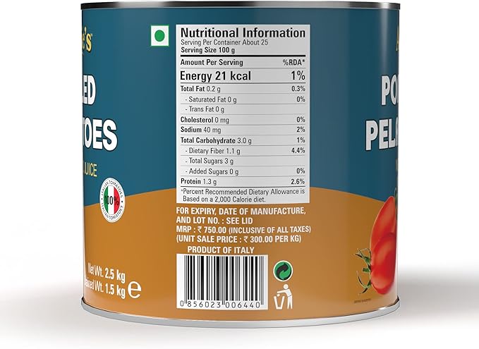 Abbie's Peeled Tomatoes (2.5 Kg Pack of 1) - Image 2