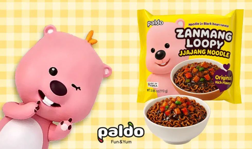 Paldo Zanmang Loopy JJajang Original Noodles In Black Suace 110g - Image 2
